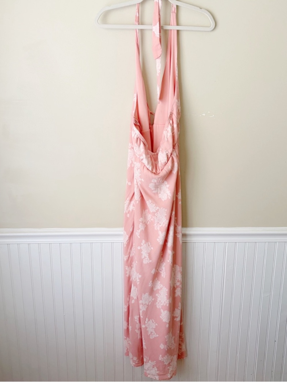 Wild Fable | Floral Halter Neck Maxi Dress Sundress Summer Melon Pink XXL - Picture 5 of 8